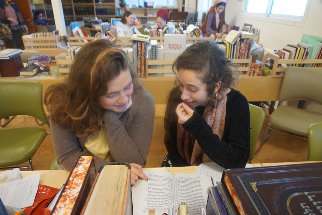 Yeshiva students during Seder Boker